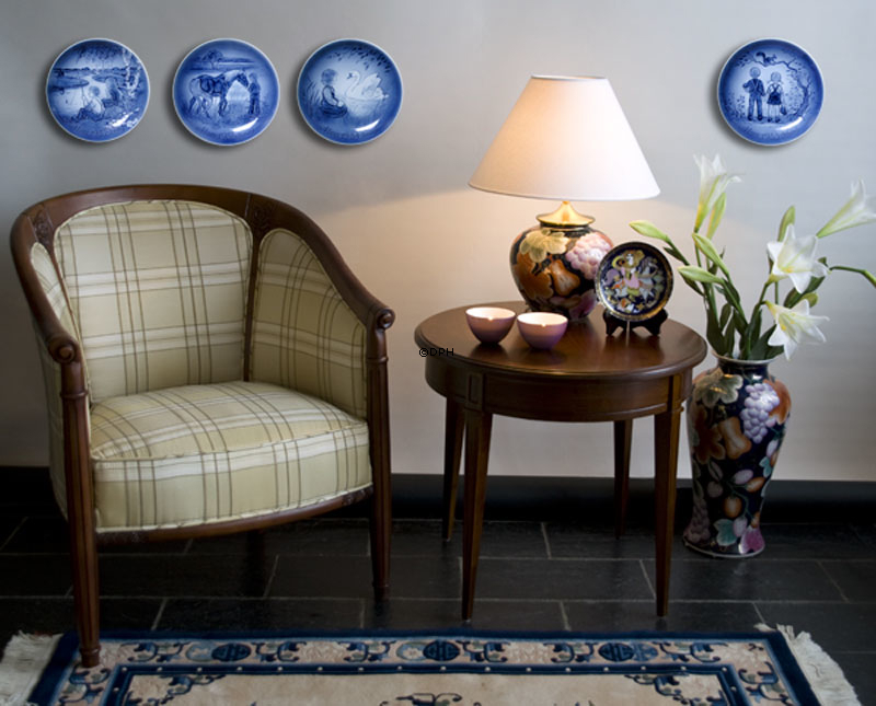 Natura 2, Große chinesische Vase blau mit Früchten