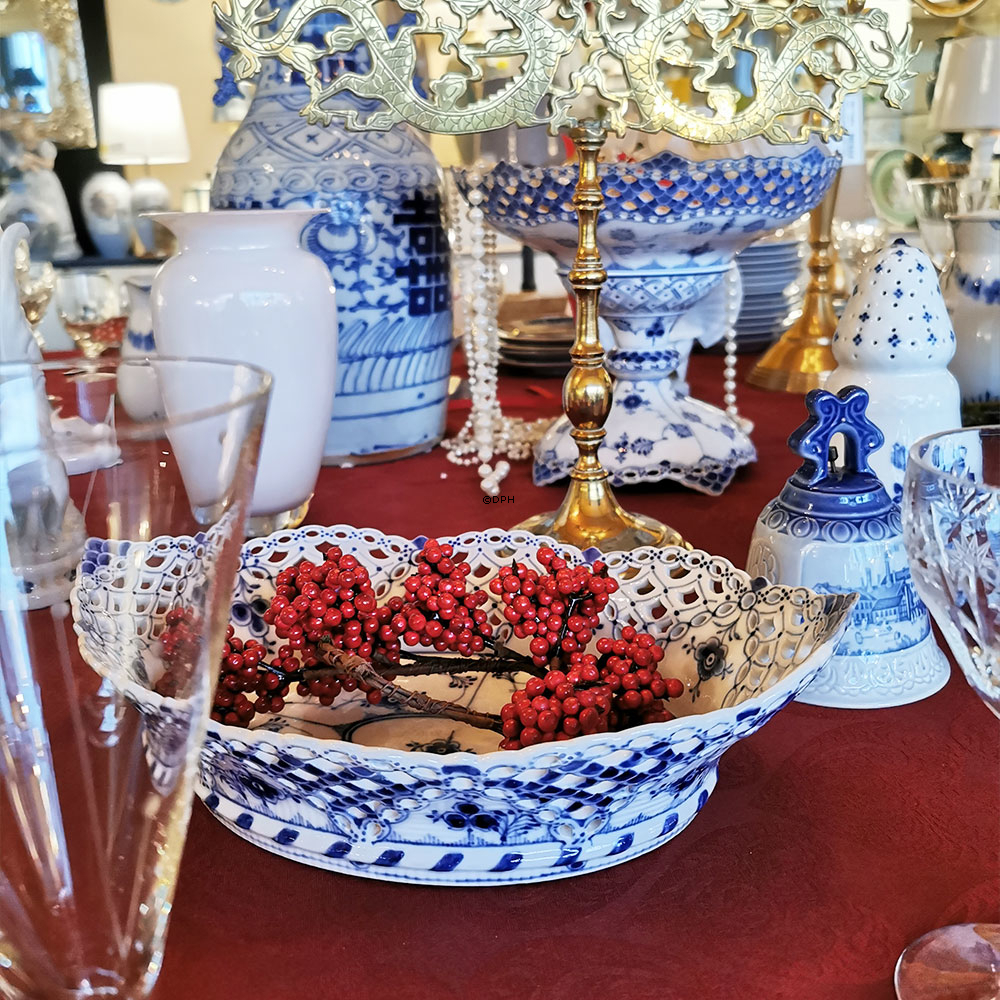 Musselmalet Vollspitze, Seltene Brotschale, Royal Copenhagen Nr. 1/1002