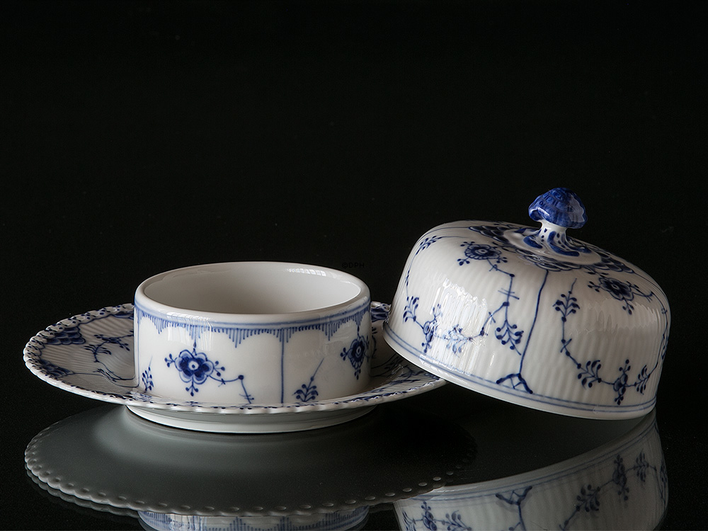 Musselmalet Halbspitze kleines Deckelglas Royal Copenhagen Nr. 1003