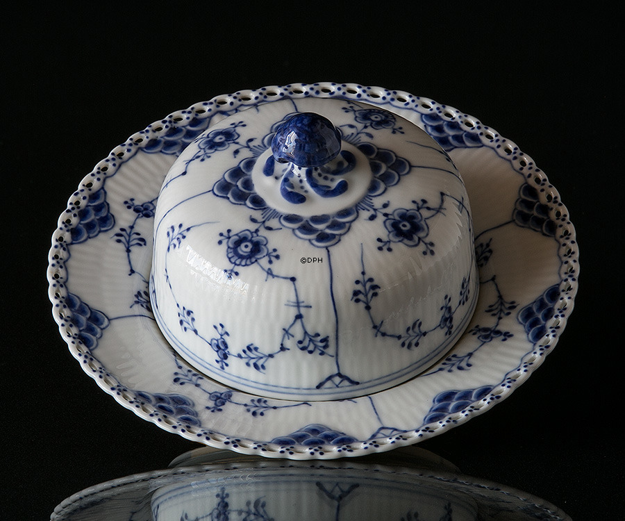 Musselmalet Halbspitze kleines Deckelglas Royal Copenhagen Nr. 1003