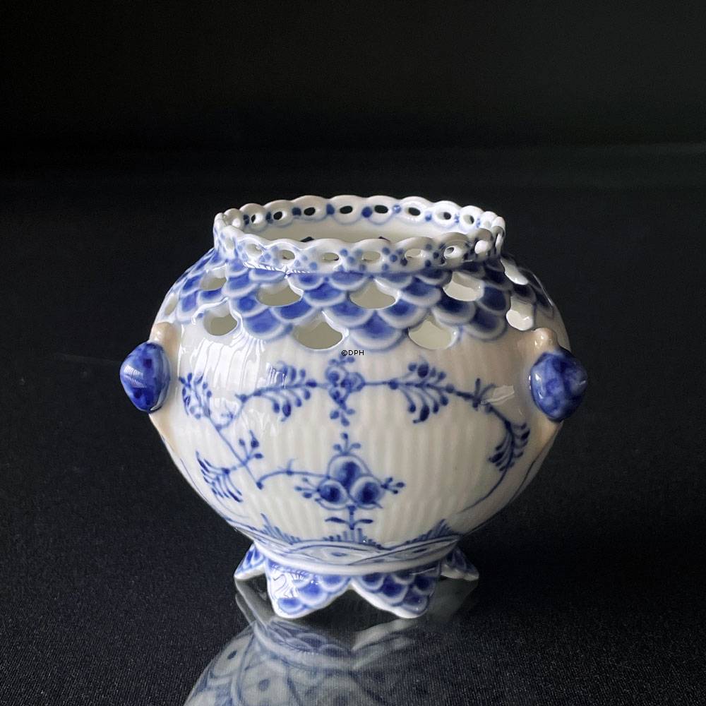 Blau geriffelt, Vollspitze, Kleine Vase, Royal Copenhagen Nr. 1-1043