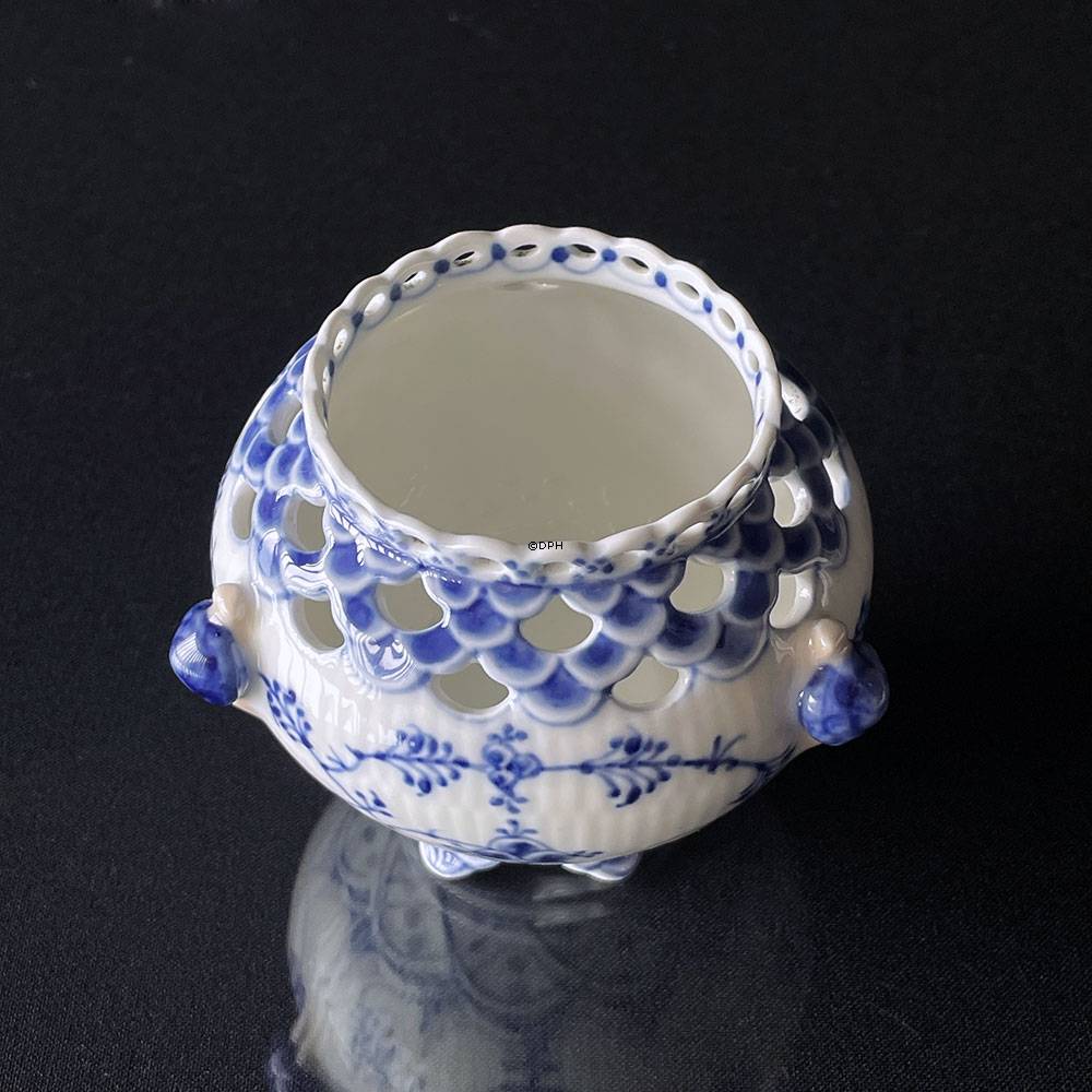 Blau geriffelt, Vollspitze, Kleine Vase, Royal Copenhagen Nr. 1-1043