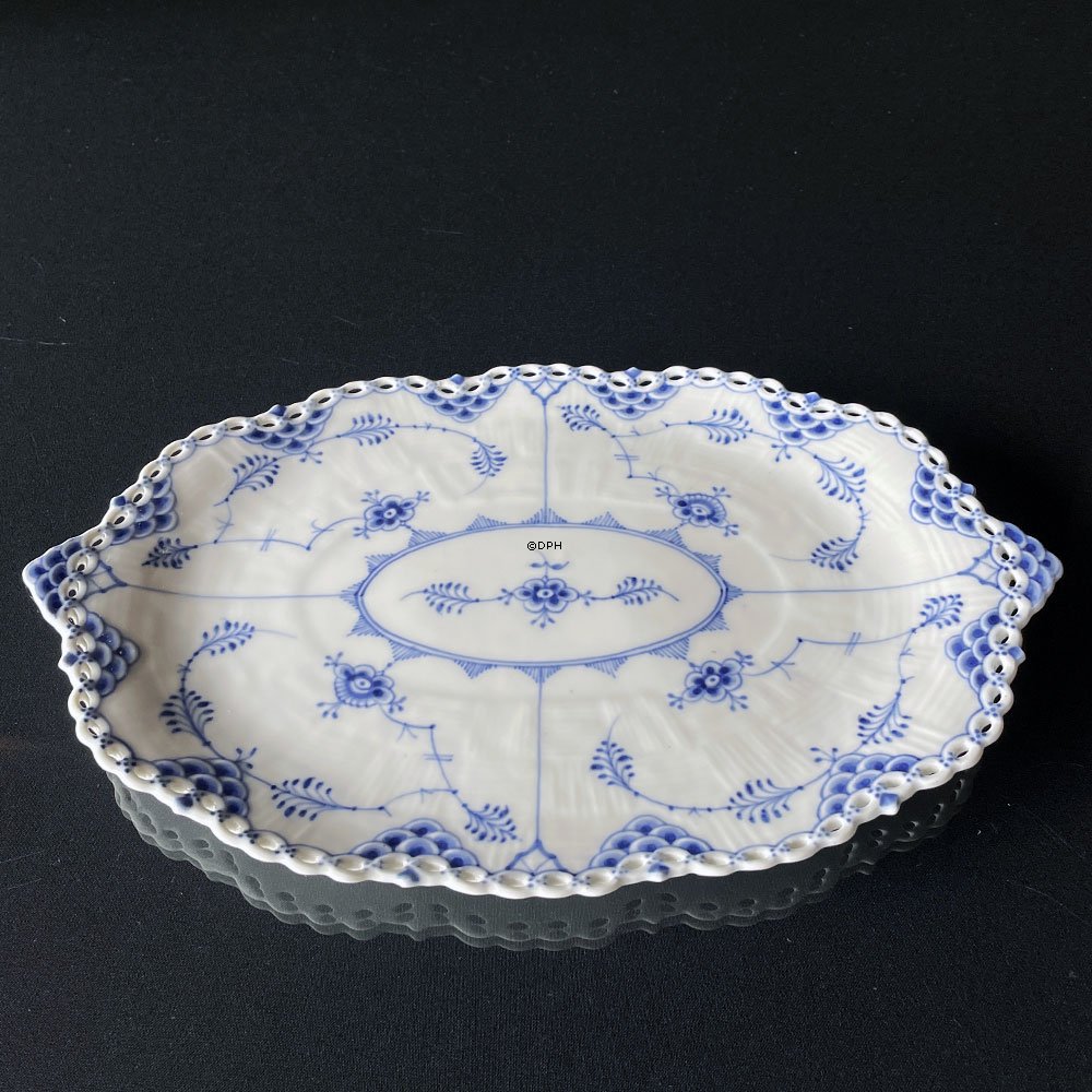 Musselmalet Vollspitze, ovale Flach Servierplatte 35 cm, Royal Copenhagen Nr. 1/1060