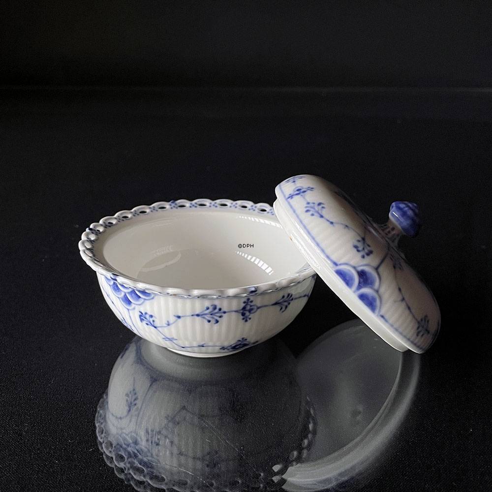 Musselmalet Vollspitze, seltene Bonbonniere mit Deckel, Royal Copenhagen Nr. 1/1101