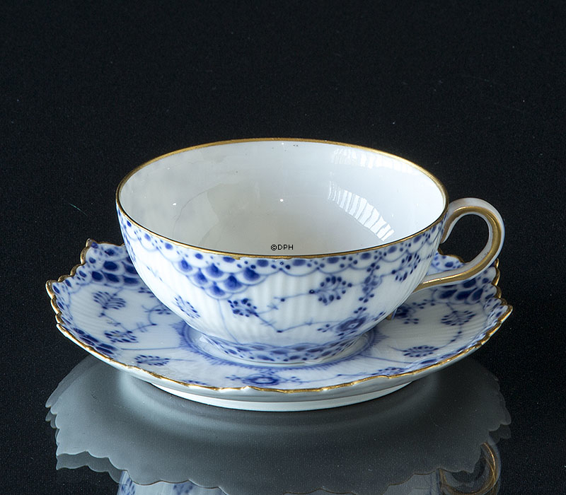 Musselmalet Vollspitze, Teetasse mit Goldrand, Royal Copenhagen