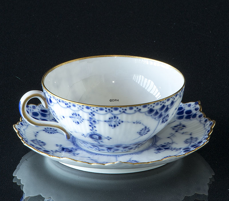 Musselmalet Vollspitze, Teetasse mit Goldrand, Royal Copenhagen