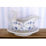 Musselmalet Gerippt, Sauciere auf festen Stand, Inhalt 45 cl., Royal Copenhagen Nr. 201