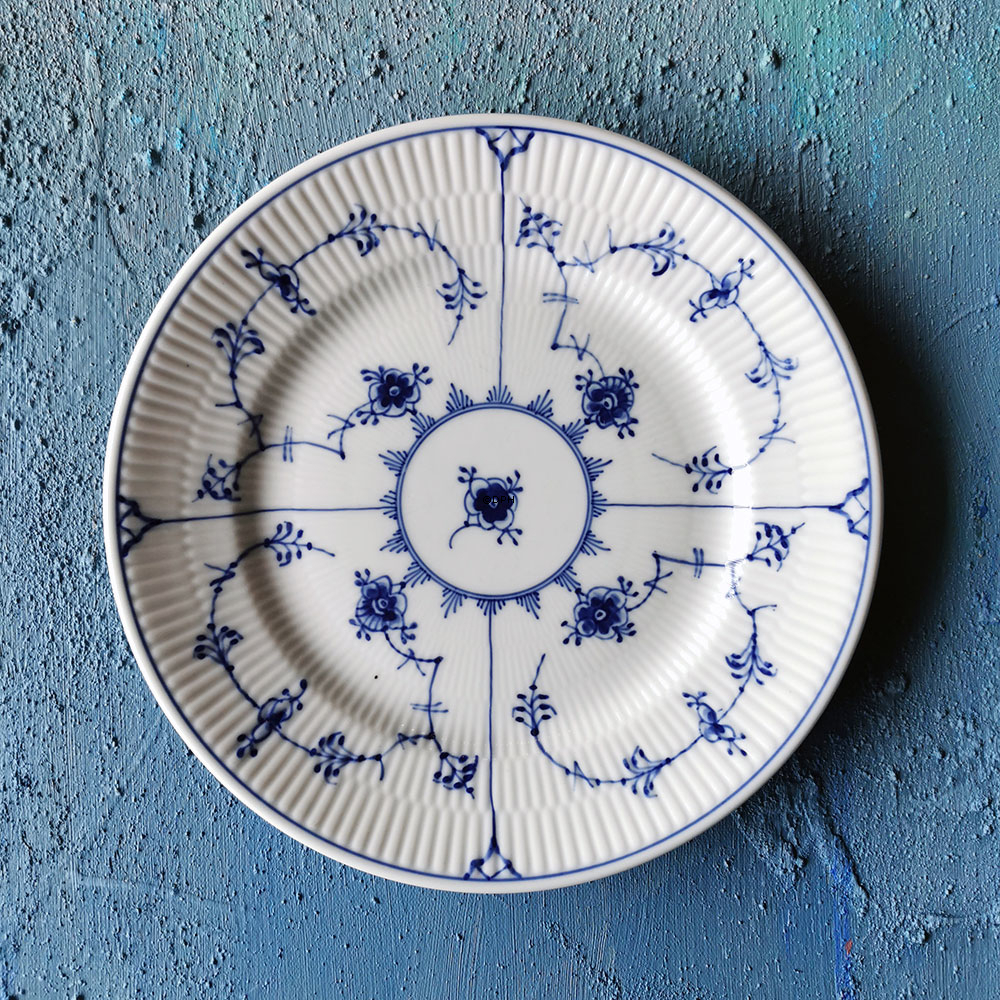 Musselmalet Hotel Gerippt Essteller 24cm Nr. 1/2244, Royal Copenhagen