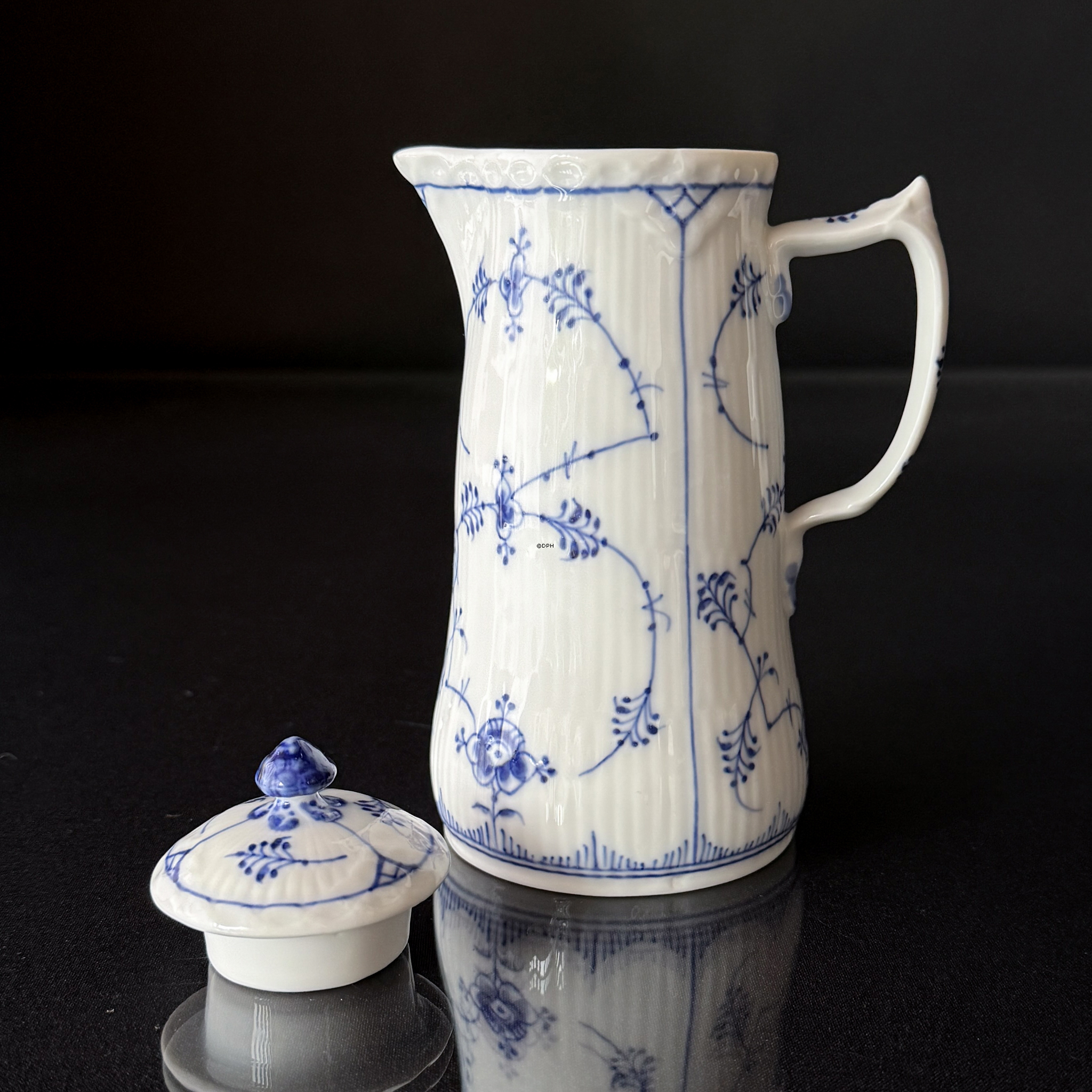 Musselmalet Gerippt, Kanne Nr. 1-32, Royal Copenhagen Sehr selten
