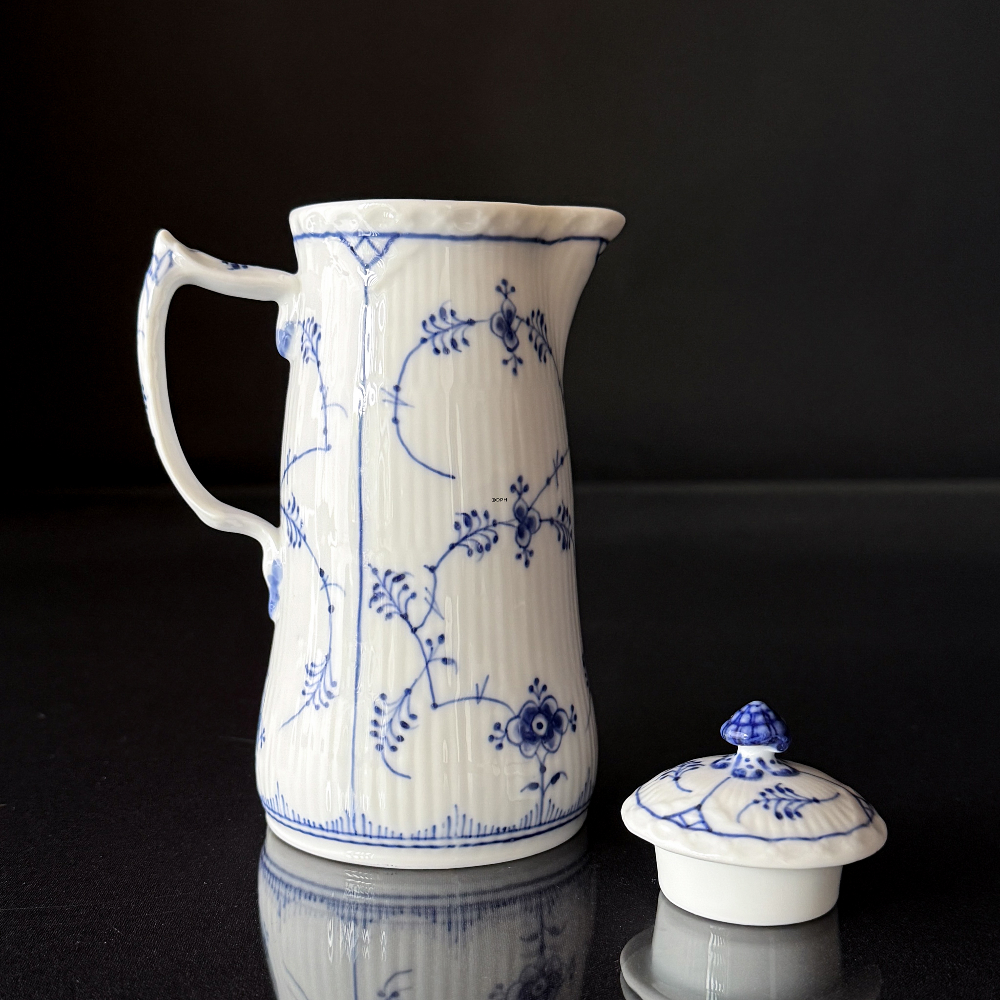 Musselmalet Gerippt, Kanne Nr. 1-32, Royal Copenhagen Sehr selten