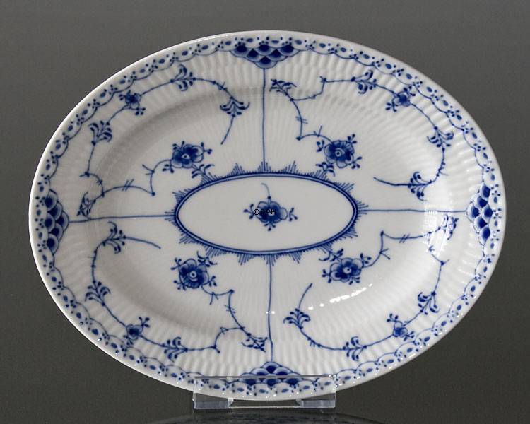 Musselmalet Halbspitze, ovale Schale 26cm, Royal Copenhagen Nr. 531