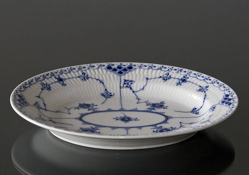 Musselmalet Halbspitze, ovale Schale 26cm, Royal Copenhagen Nr. 531