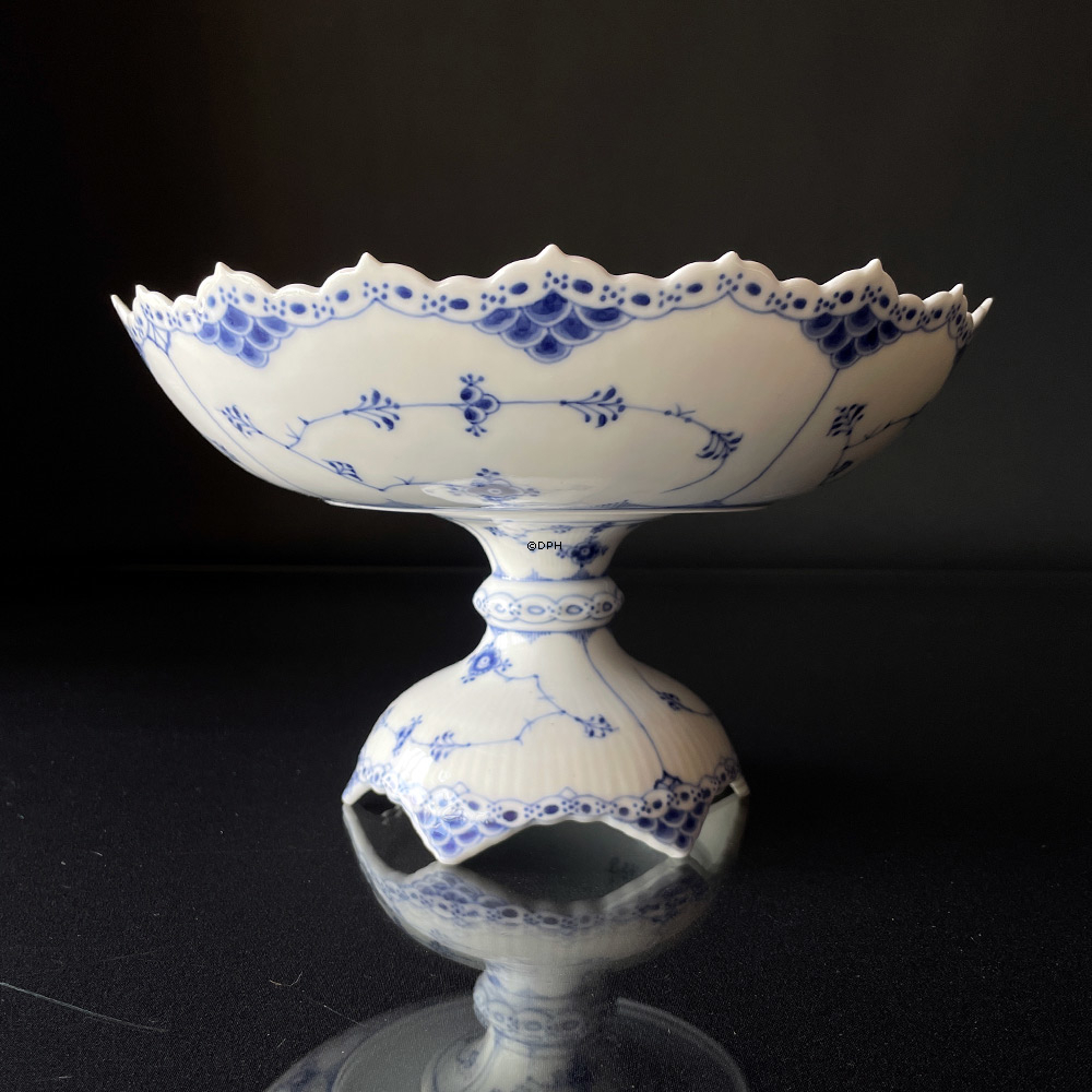 Musselmalet Halbspitze, Runde Schale auf Fuss, Kuchenständer Nr. 1/634, Royal Copenhagen