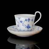 Musselmalet gerippt, Kaffeetasse mit hohem Henkel, Tasse Ø 8 cm, RC Nr. 1-74 (selten)