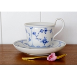 Musselmalet gerippt, Kaffeetasse mit hohem Henkel, Tasse Ø 8 cm, RC Nr. 1-74 (selten)