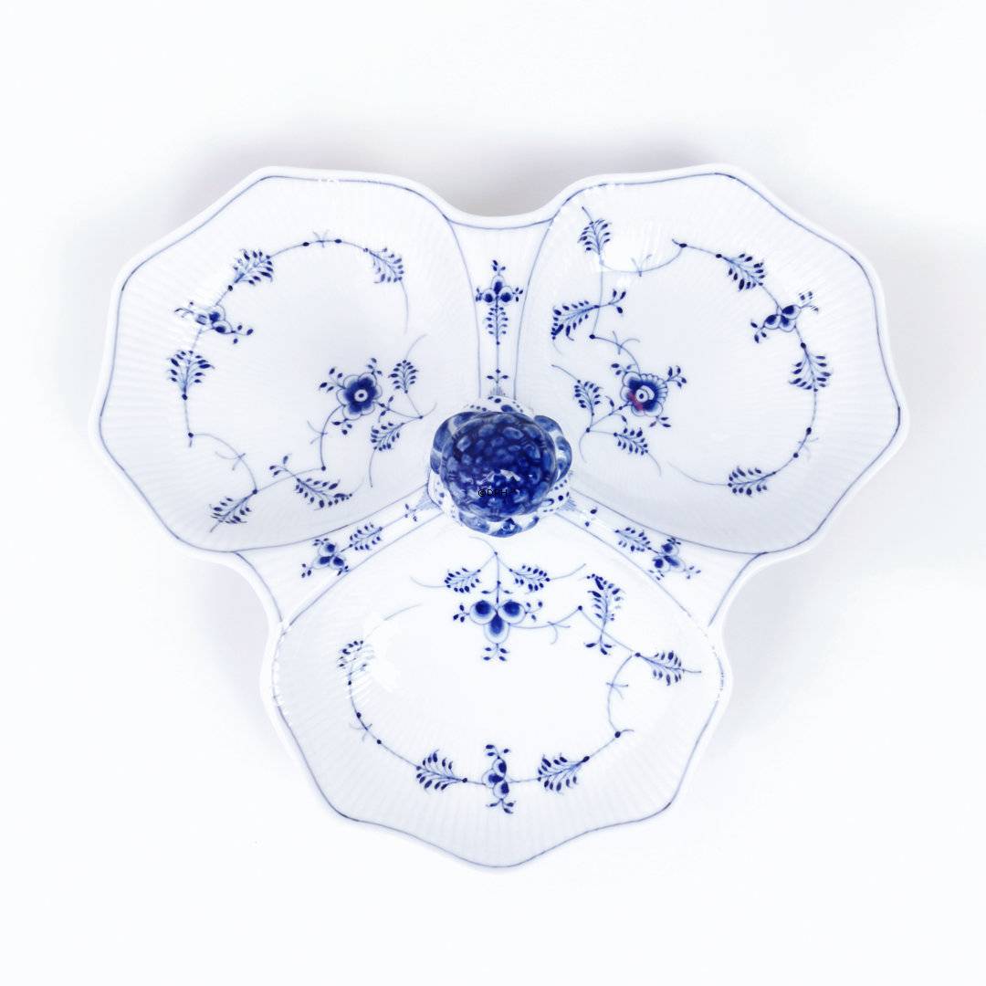 Musselmalet Gerippt, Cabaret Platte Nr. 1/8, Royal Copenhagen 33cm