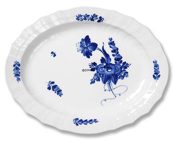 Blaue Blume, geschweift, ovale Servierschale 31 cm, Royal Copenhagen Nr. 1557