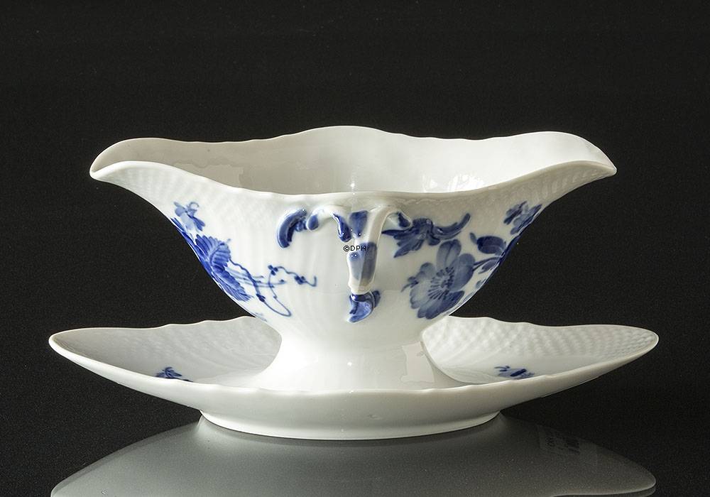 Blaue Blume, geschweift, Sauciere auf festem St&#xE4;nder, Royal Copenhagen Nr. 1650