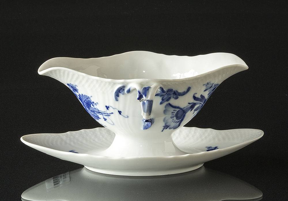 Blaue Blume, geschweift, Sauciere auf festem St&#xE4;nder, Royal Copenhagen Nr. 1650
