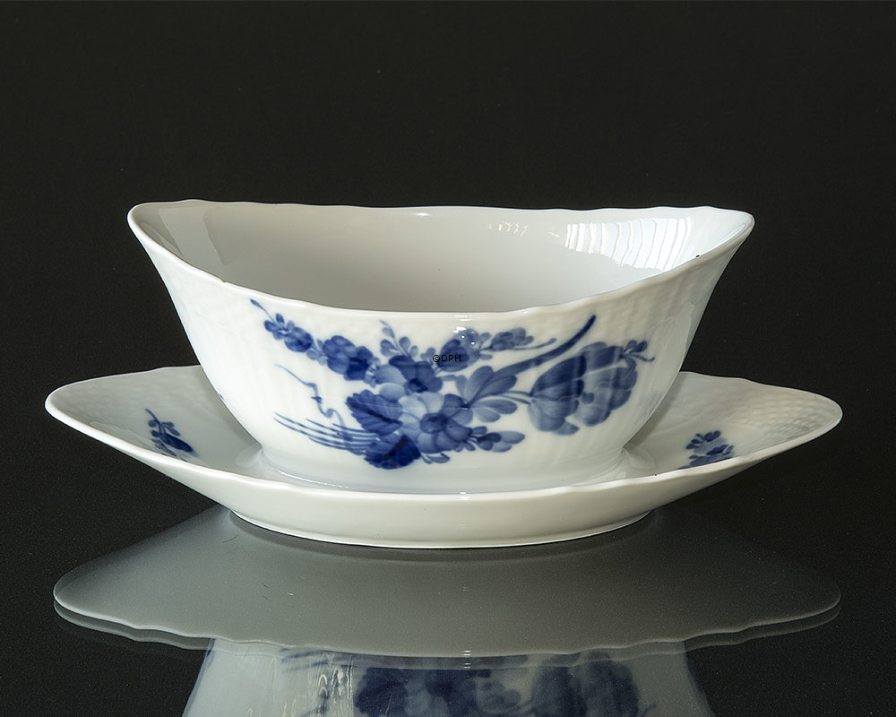 Blaue Blume, geschweift, Sauciere auf festem Stand, Royal Copenhagen Nr. 1651