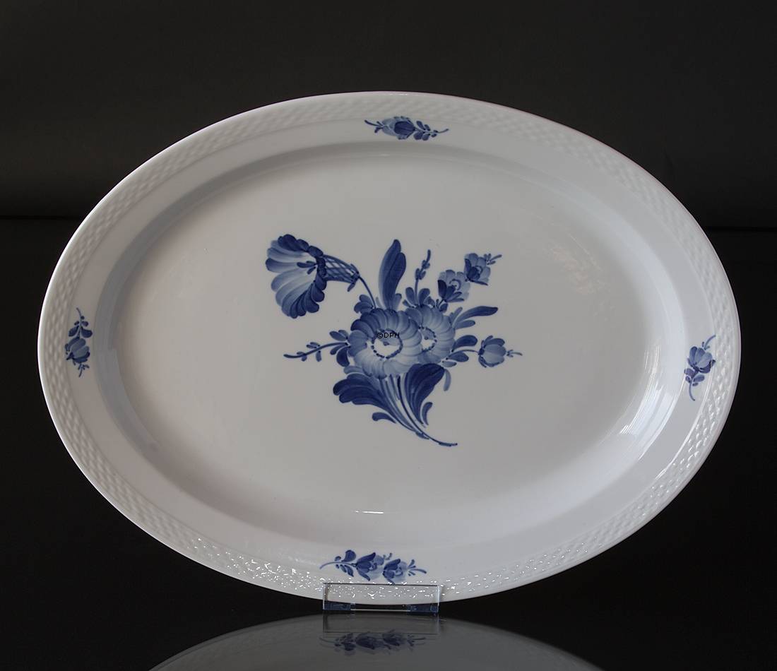 Blaue Blume, glatt, ovale Servierplatte Nr. 10/8019, 45 cm, Royal Copenhagen
