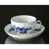 Blaue Blume, glatt, Morgentasse ø11cm und Untertasse ø18cm Nr. 10/8042, Royal Copenhagen