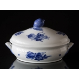 Blaue Blume, glatt, ovale Schale mit Deckel Nr. 10/8054, Royal Copenhagen