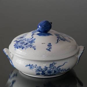 Blaue Blume, Glatt, runde Schale mit Deckel | Nr. 10-8055 | DPH Trading