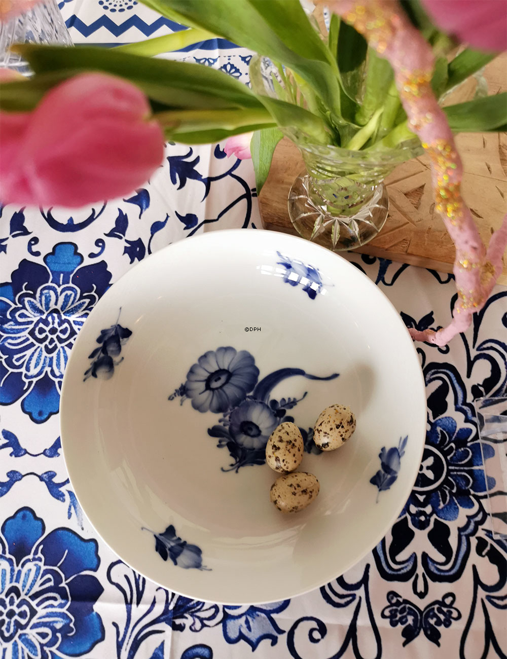 Blaue Blume, glatt, Salatschüssel, klein Nr. 10/8060 oder 577, Royal Copenhagen 21,5 cm