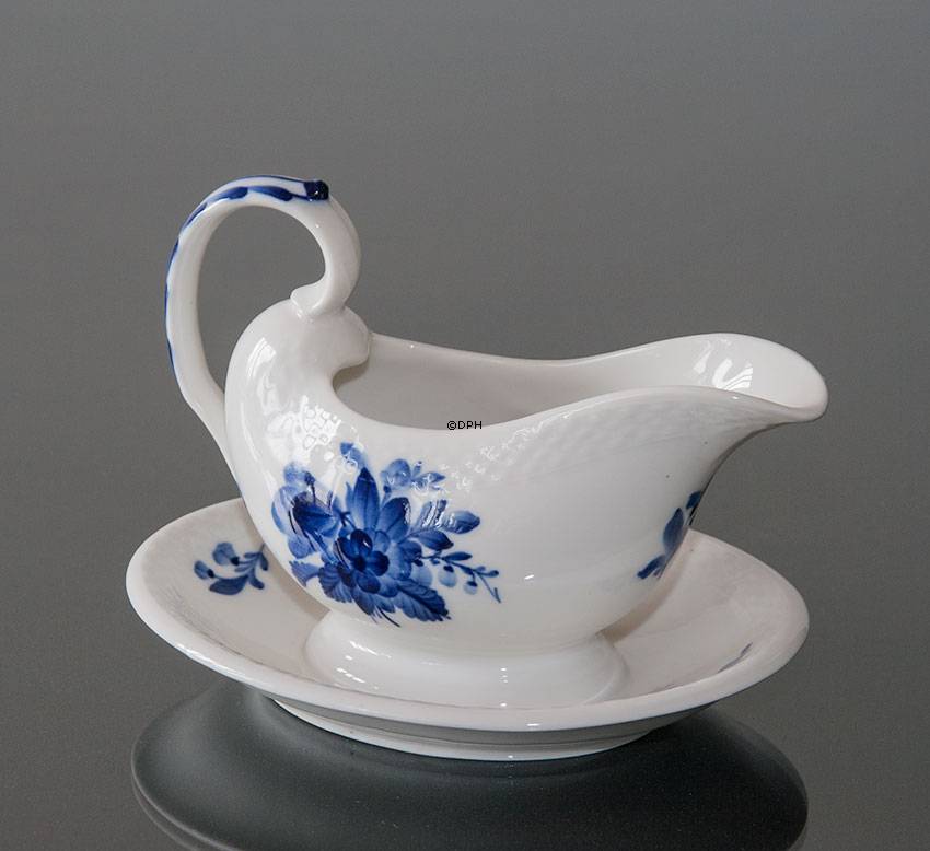 Blaue Blume, glatt, Sauciere auf festen Stand Nr. 10/8068, Royal Copenhagen