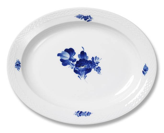 Blaue Blume, glatt, ovale Servierplatte Nr. 10/8070, 46 cm, Royal Copenhagen