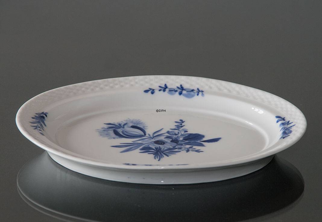 Blaue Blume, glatt, Ovale Servierplatte Nr. 10/1086, 22 cm, Royal Copenhagen