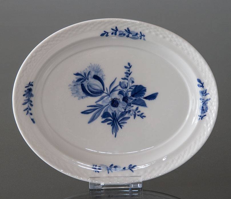 Blaue Blume, glatt, Ovale Servierplatte Nr. 10/1086, 22 cm, Royal Copenhagen