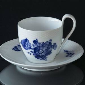 Blaue Blume, glatt, Große Kaffeetasse und Untertasse, Royal Copenhagen | Nr. 10-8195 | DPH Trading
