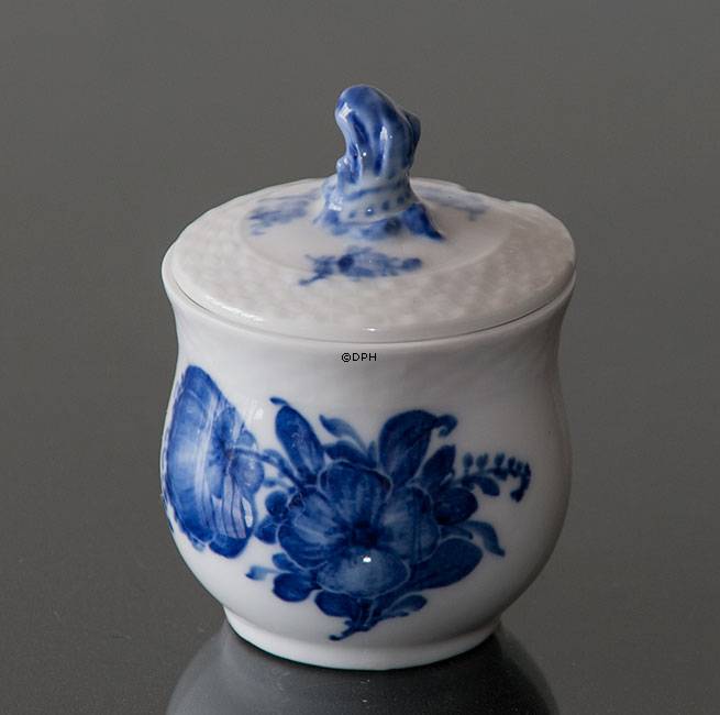 Blaue Blume glatt, Senfglas mit Deckel Nr. 10/8205, Royal Copenhagen