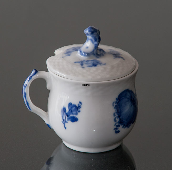 Blaue Blume glatt, Senfglas mit Deckel Nr. 10/8205, Royal Copenhagen