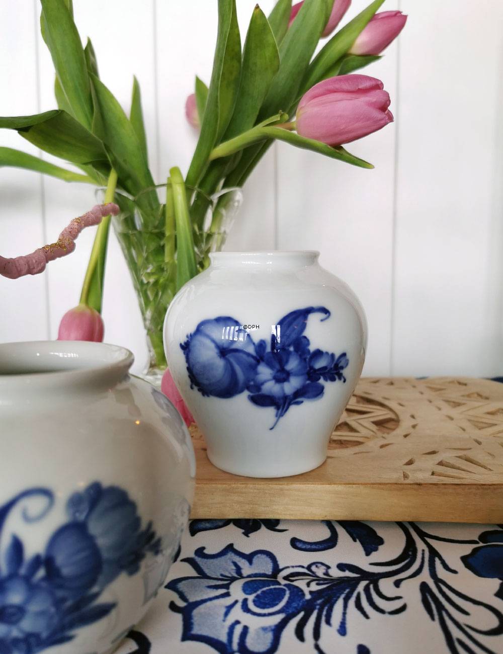 Blaue Blume, glatt, Vase Nr. 10/8257, Royal Copenhagen