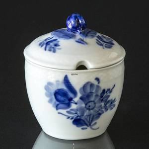 Blaue Blume, glatt, Marmeladekrug mit Deckel, Royal Copenhagen | Nr. 10-8283 | DPH Trading