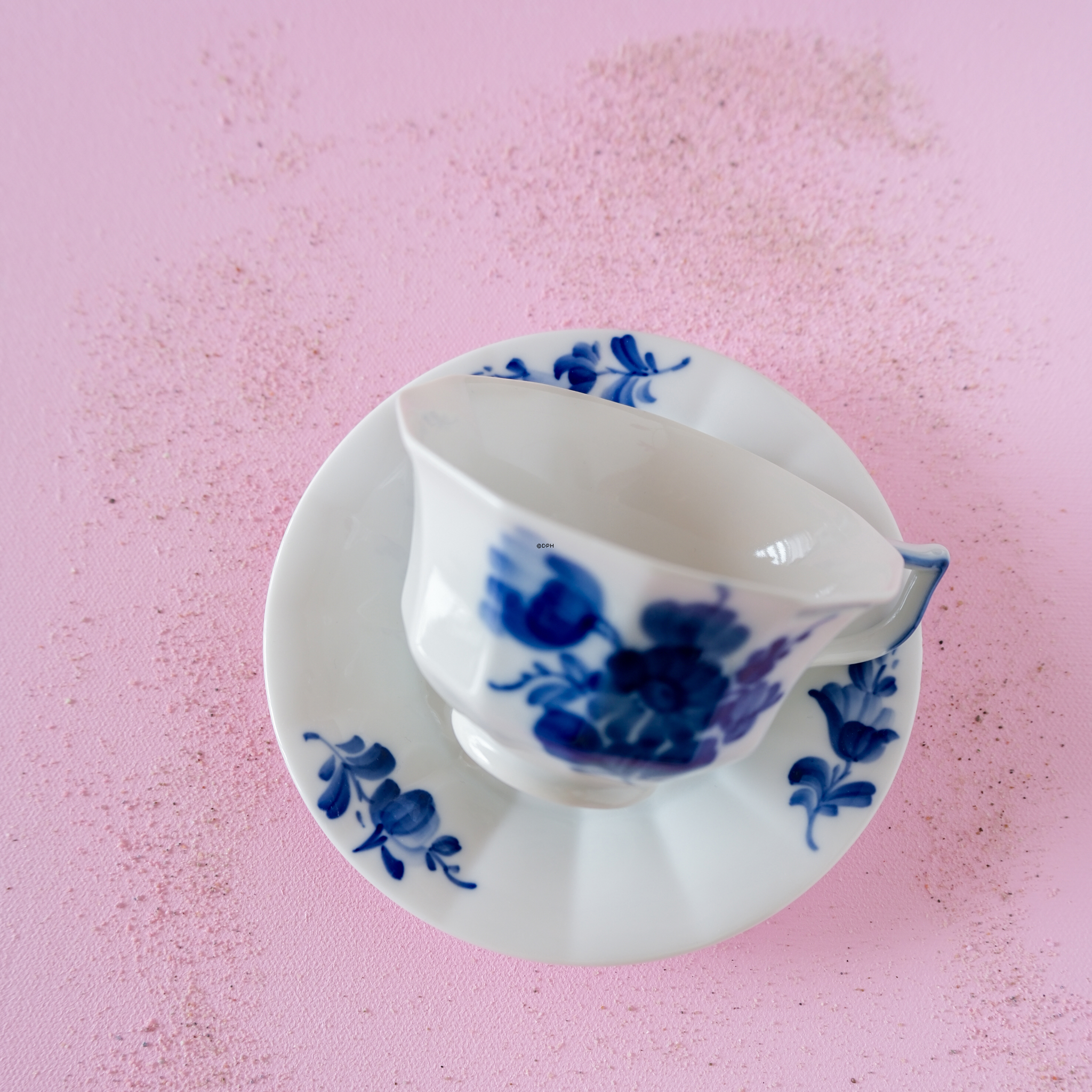 Blaue Blume, eckig, Teetasse (Gross Kaffeetasse) und Untertasse Nr. 10/8500 1,8dl, Royal Copenhagen