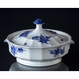 Blaue Blume, Eckig, runde Schale mit Deckel Nr. 10/8535, Royal Copenhagen