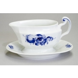 Blaue Blume,eckig, Sauciere auf festem Stand Nr. 10/8537, Royal Copenhagen
