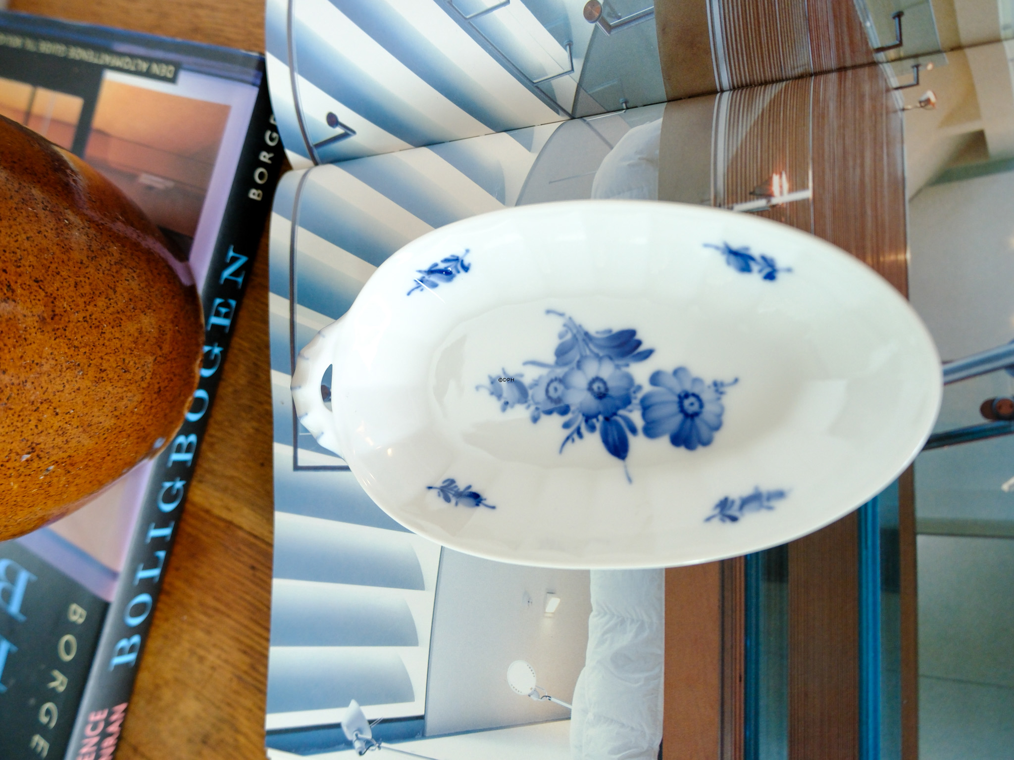 Blaue Blume, eckig, oval Schale Nr. 10/8599, 20cm, Royal Copenhagen