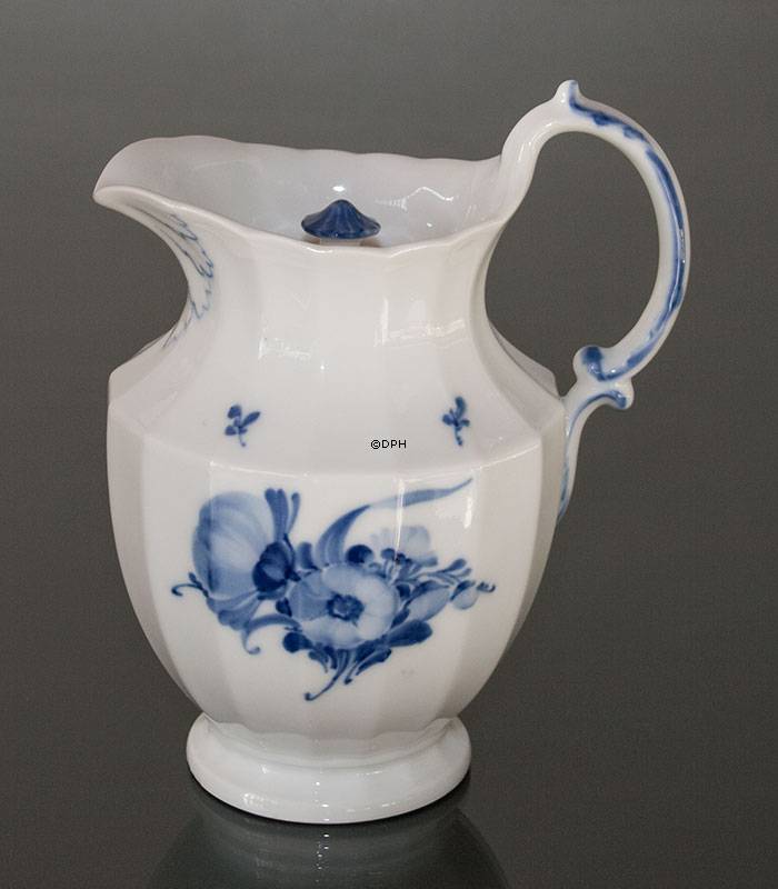 Blaue Blume, eckig, Schokoladentopf mit Deckel Nr. 10/8606, Royal Copenhagen