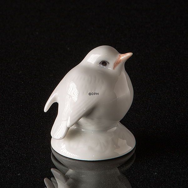 Weiße Rotkehlchen Figur, Royal Copenhagen Nr. 125