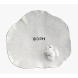 Weiße Figur von Frosch auf Blatt, Royal Copenhagen Nr. 173