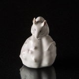 Weiße Maus auf Kastanien Figur, Royal Copenhagen Nr. 177 oder 5906
