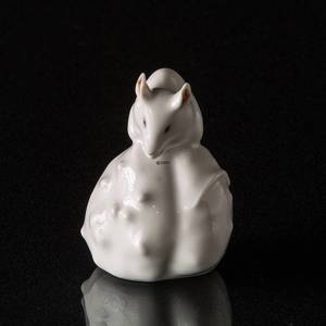 Weiße Maus auf Kastanien Figur, Royal Copenhagen | Nr. 1003177 | DPH Trading