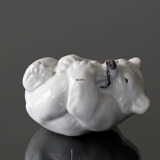 Weißer Eisbär beißt seine Fuß Figur, Royal Copenhagen Nr.21434 oder 234