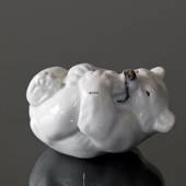 Weißer Eisbär beißt seine Fuß Figur, Royal Copenhagen Nr.21434