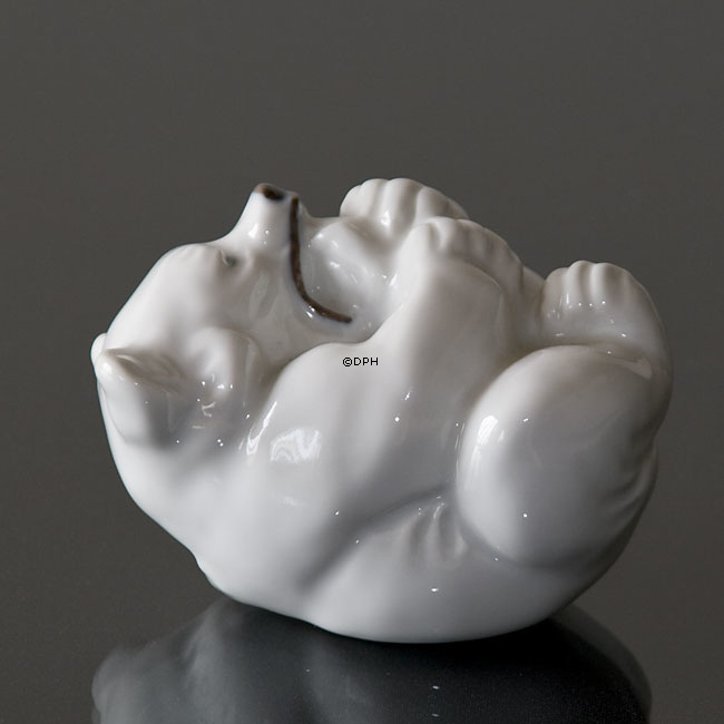 Weißer Eisbär beißt seine Fuß Figur, Royal Copenhagen Nr.21434 oder 234